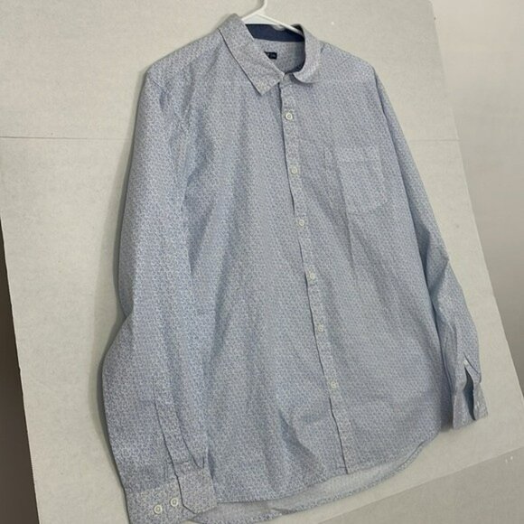 Ruggers Shirt, Button Up, Long Sleeves, Cotton, Pale Blue Micro Floral, XL - Picture 3 of 10